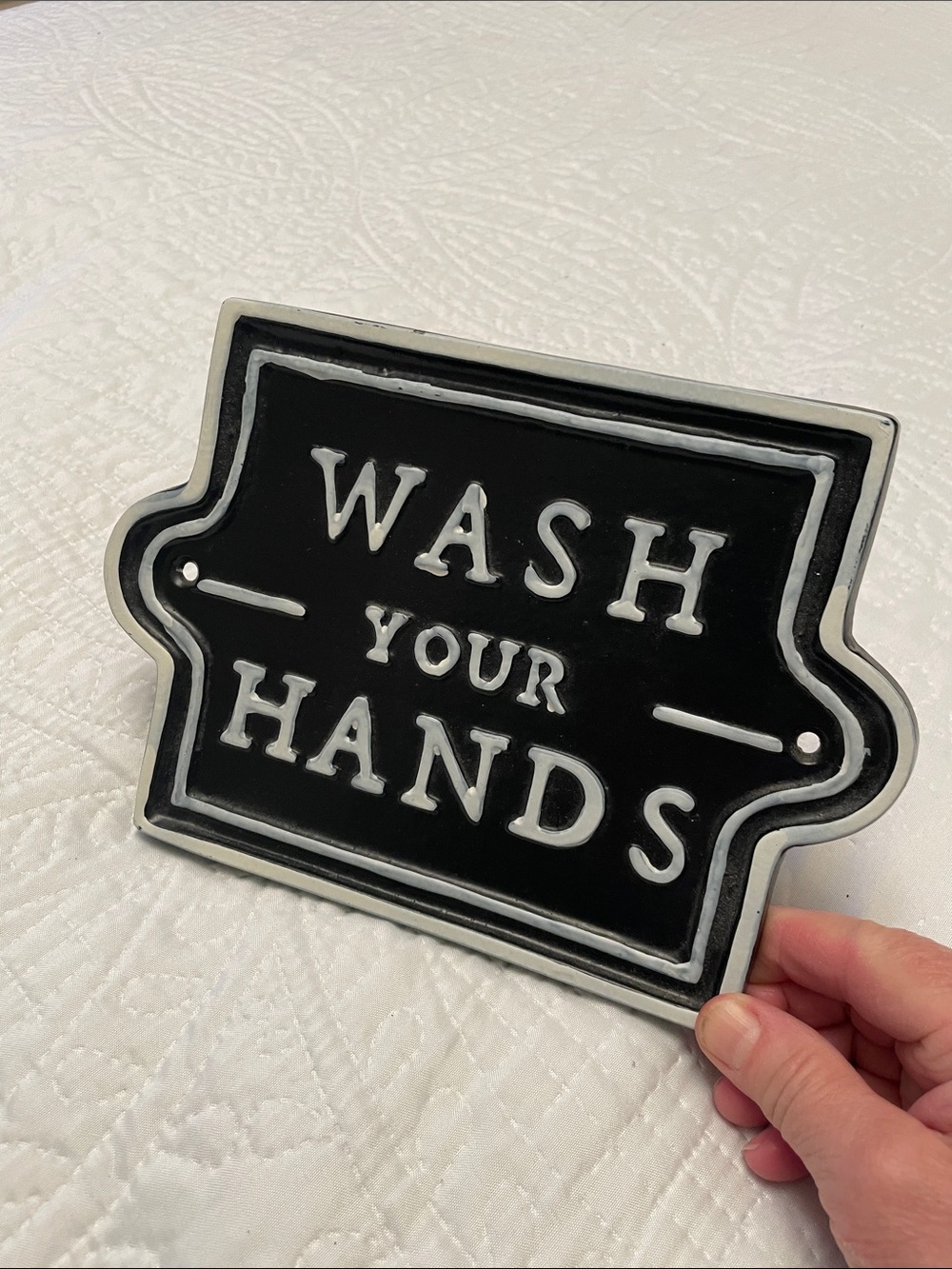 WASH YOUR HANDS Metal Sign HEARTH & Hand with Magnolia Wall or Shelf Decor - Picture 2 of 8